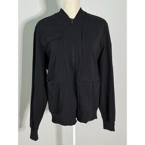 Public Rec Crosstown Bomber Jacket in Black Size Medium Athletic Sports Casual